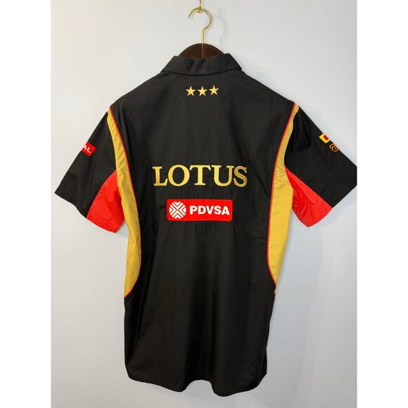 Lotus F1 Team 2013 Racing Button up Shirt Short Sleeve Black Men's L - Picture 9 of 9